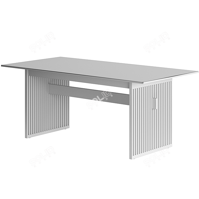 Japanese-inspired Lattice Dining Table 3D model image 4