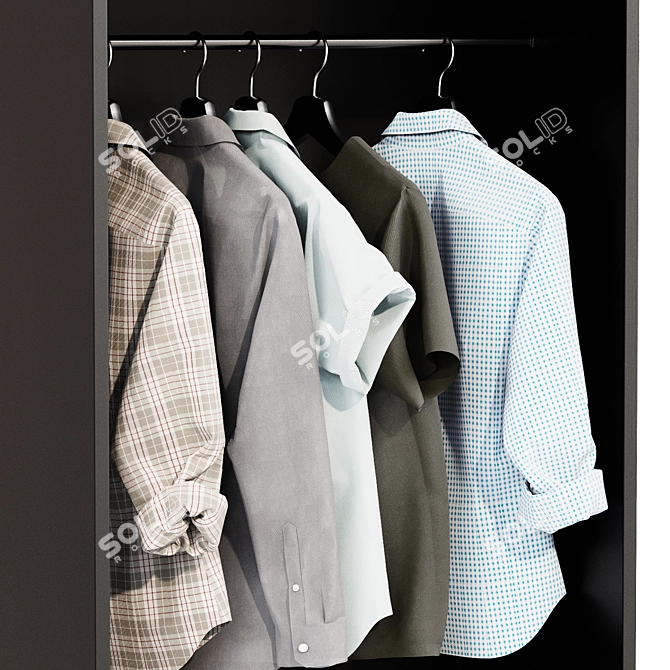 Brimnes Wardrobe Closet Black 3D model image 3