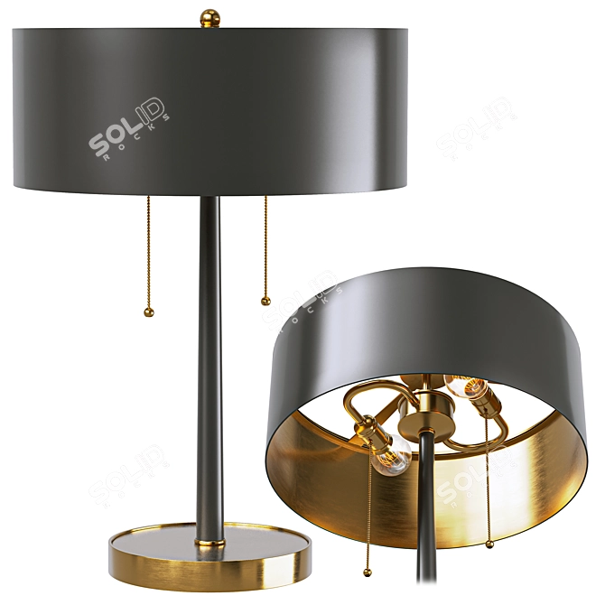 Nordic Metal LED Table Lamp 3D model image 1