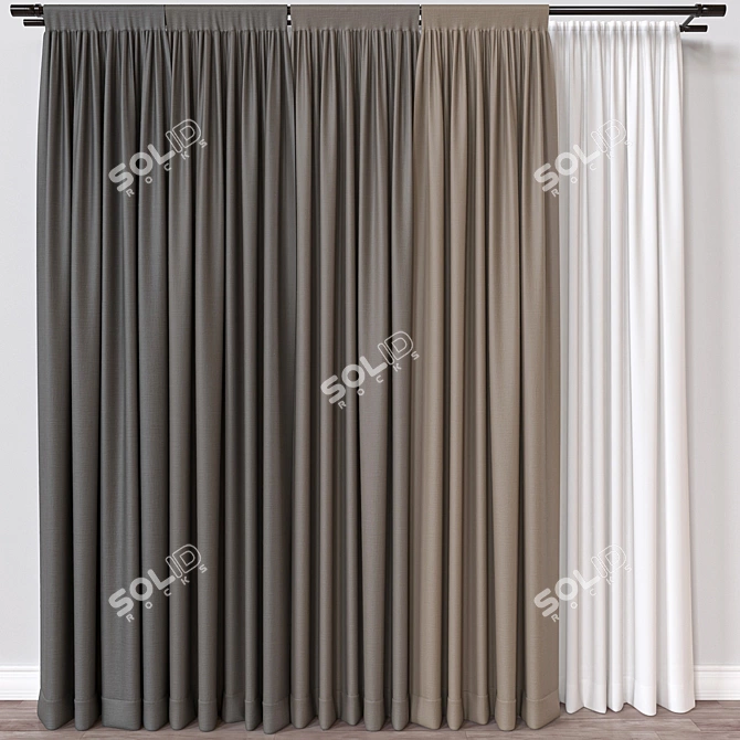 Window Curtain 3D Model Render 3D model image 1