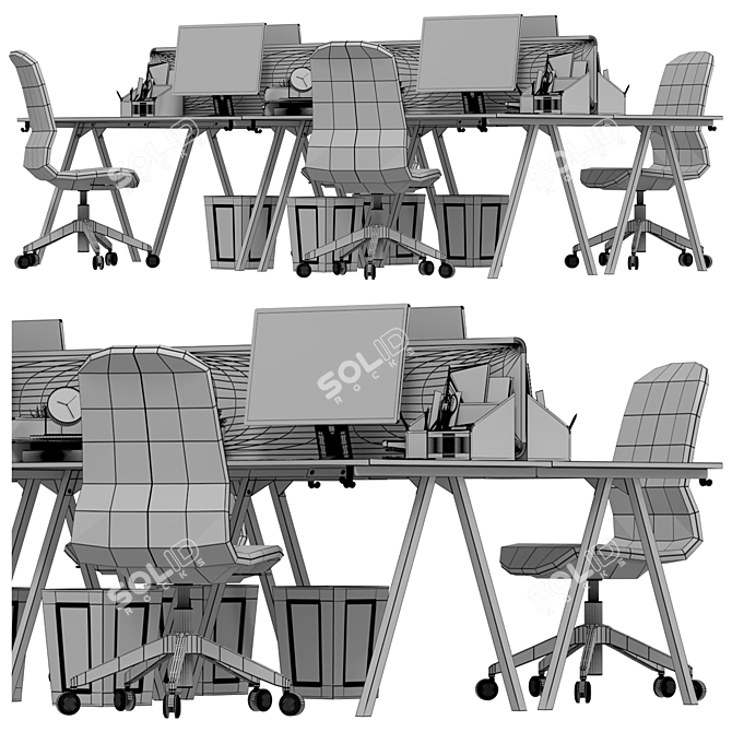 Modern Office Furniture Set 3D model image 6