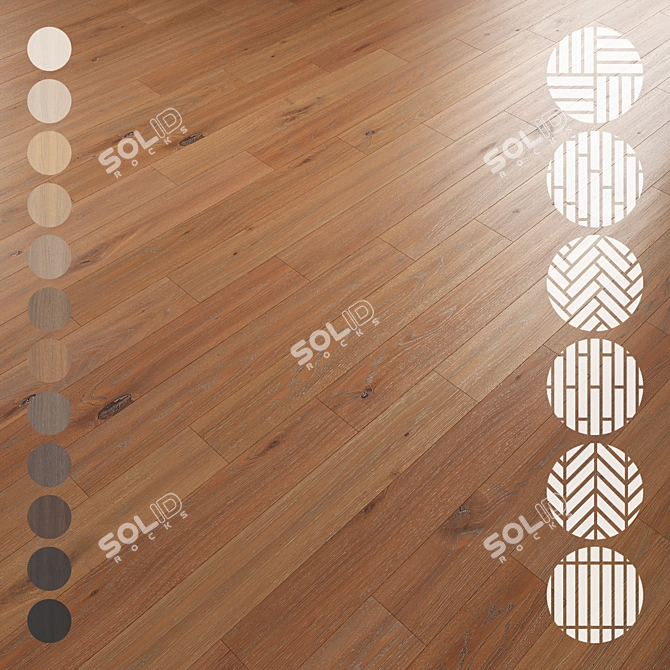 Oak Parquet Flooring Collection 3D model image 1