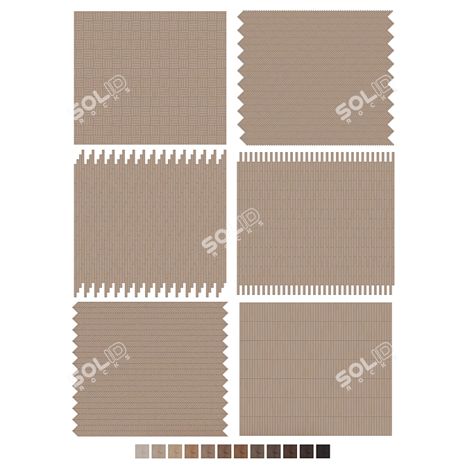 Oak Parquet Flooring Collection 3D model image 7