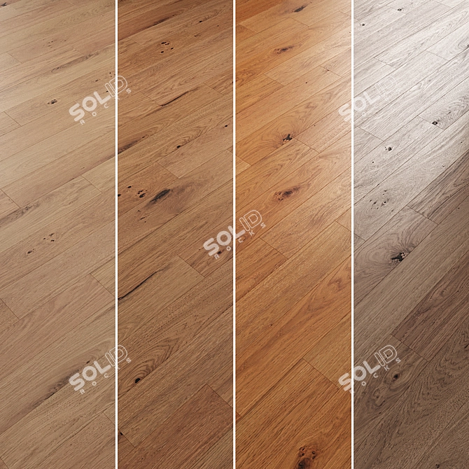 Oak Parquet Flooring Collection 3D model image 3