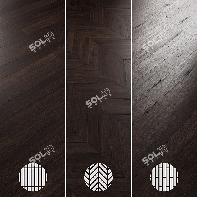 Oak Parquet Flooring Collection 3D model image 5