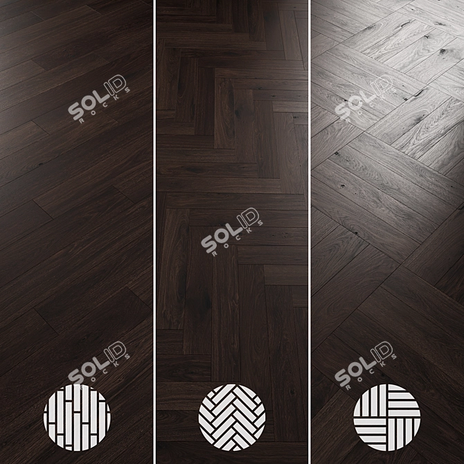 Oak Parquet Flooring Collection 3D model image 6