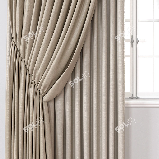 Classic Curtain 3D Model 3D model image 2