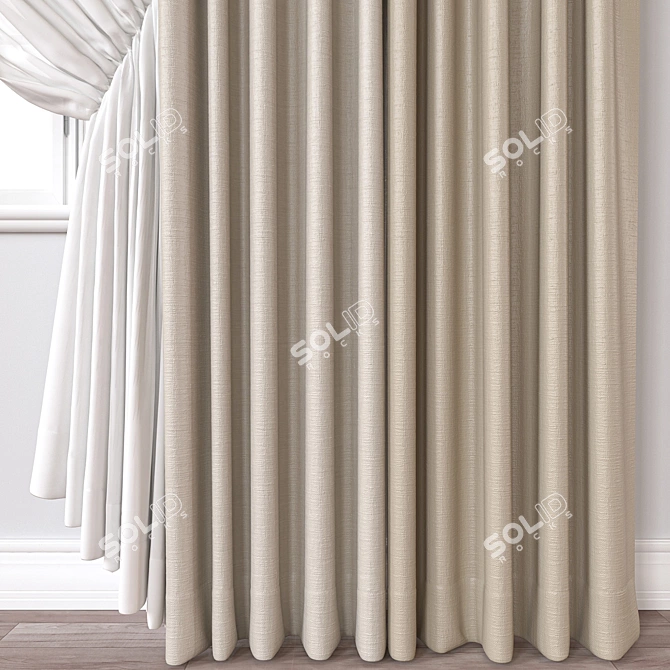 Classic Curtain 3D Model 3D model image 3