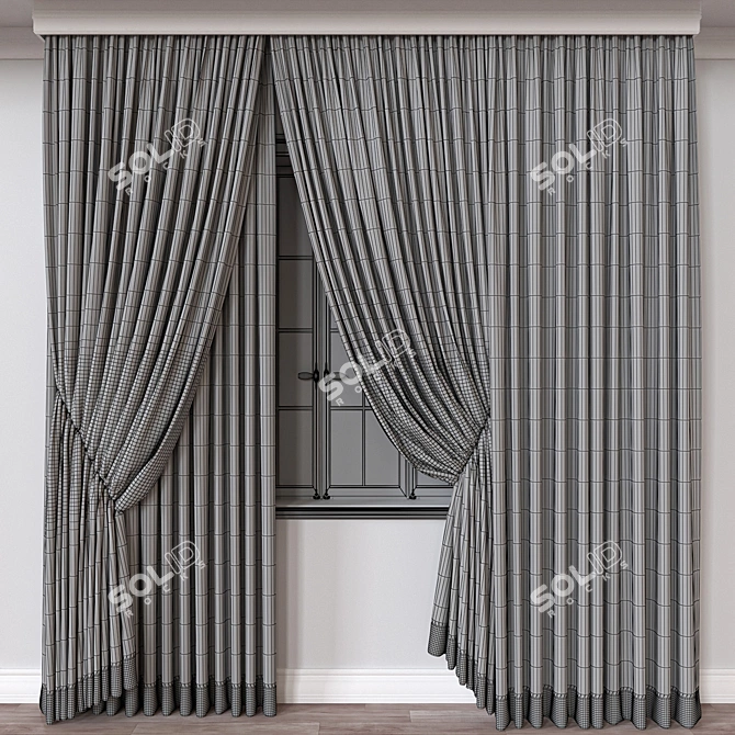 Classic Curtain 3D Model 3D model image 4