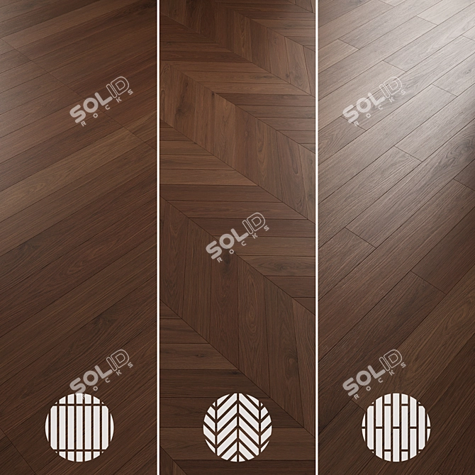 Oak Parquet Collection Set 3D model image 5