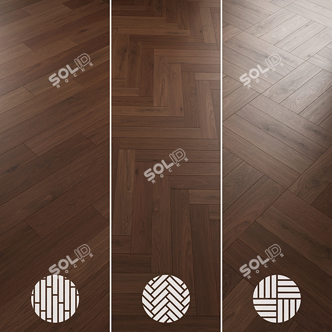 Oak Parquet Collection Set 3D model image 6