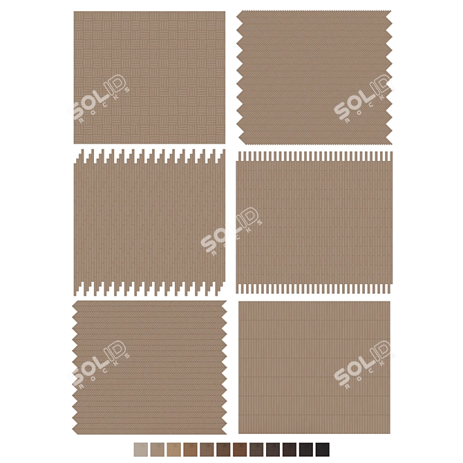 Oak Parquet Collection Set 3D model image 7