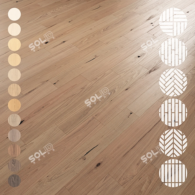  Oak Parquet Flooring Collection 3D model image 1