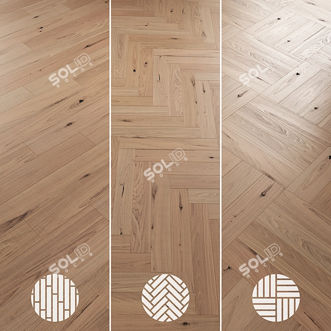  Oak Parquet Flooring Collection 3D model image 5