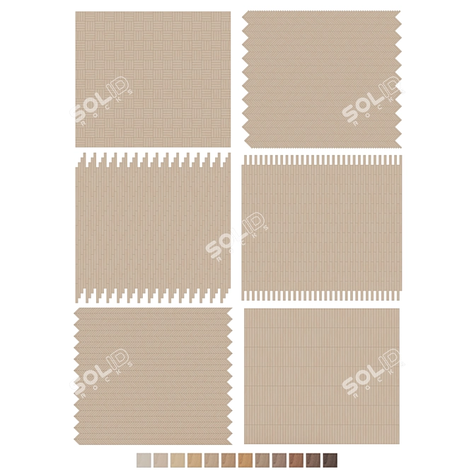  Oak Parquet Flooring Collection 3D model image 7