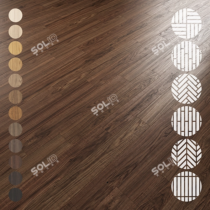 Oak Parquet Flooring Collection 3D model image 1