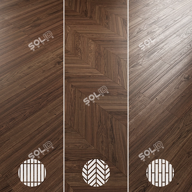 Oak Parquet Flooring Collection 3D model image 5