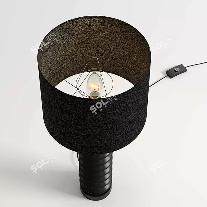 Contemporary Black Table Lamp with Textured Finish 3D model image 2