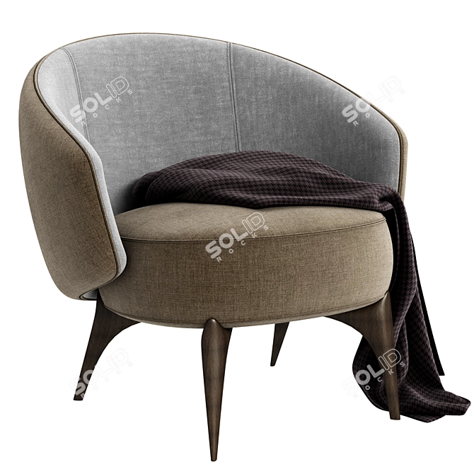 Modern Fabric Armchair Helen 3D model image 1