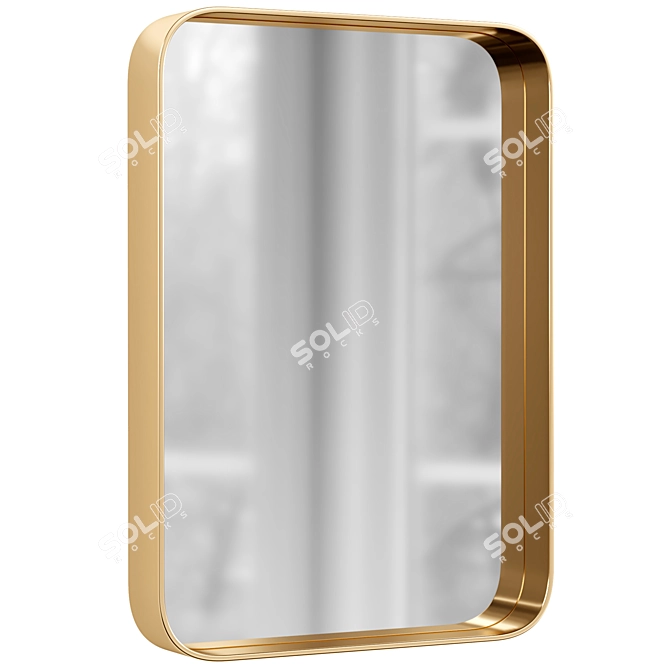 Elegant Brushed Brass Alana Mirror 3D model image 2