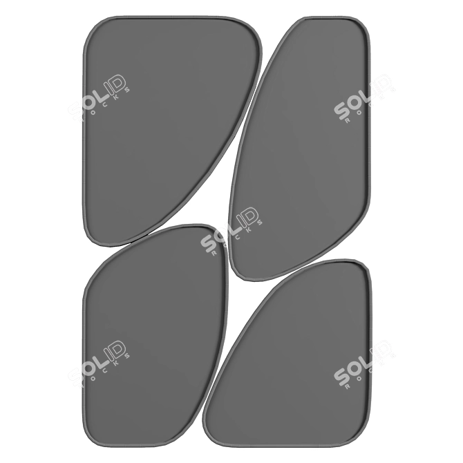 Elegant Quadrant Wall Mirror 3D model image 3