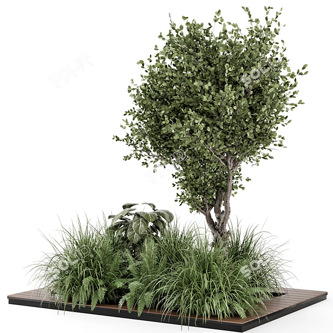 Outdoor Garden Bush Tree Set 3D model image 3