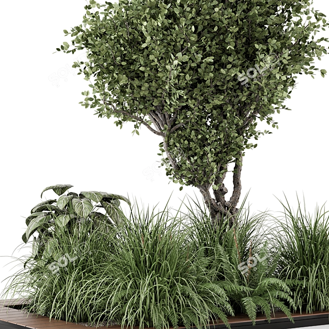 Outdoor Garden Bush Tree Set 3D model image 5