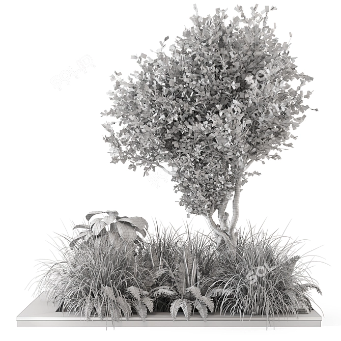 Outdoor Garden Bush Tree Set 3D model image 7