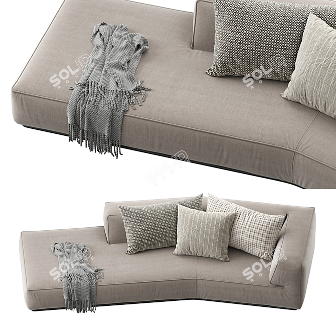 Sleek Modern Flexform PERRY Sofa 3D model image 4