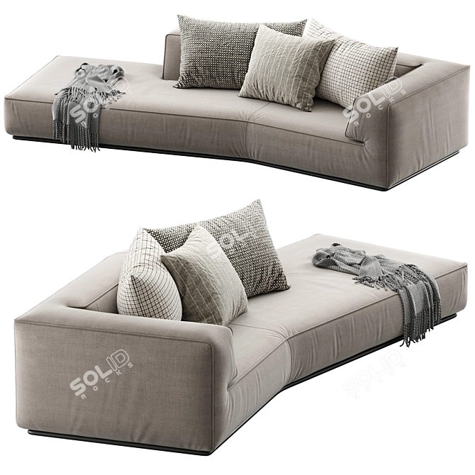 Sleek Modern Flexform PERRY Sofa 3D model image 8