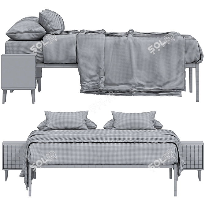 Zara Home Wooden Bedroom Set 3D model image 6