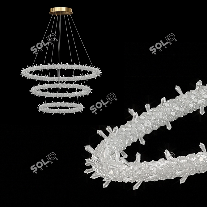 Ring of Crystals LED Chandelier 3D model image 2