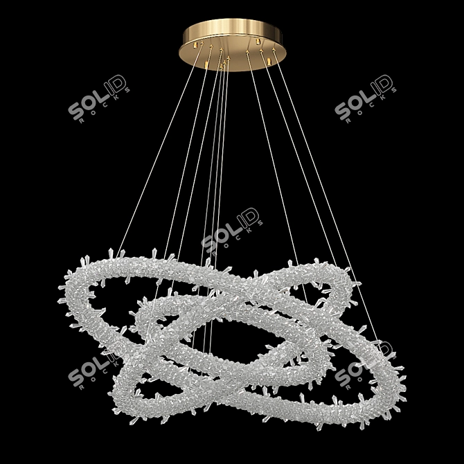 Ring of Crystals LED Chandelier 3D model image 4