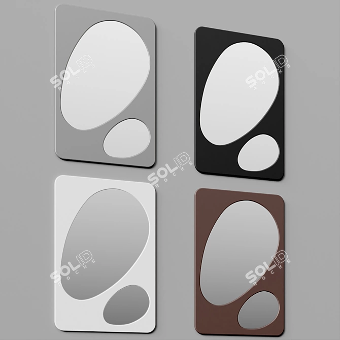 Modernist Cosmic Era Floor Mirror 3D model image 5