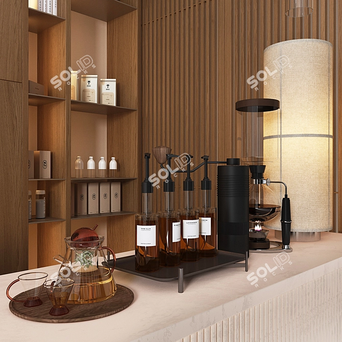 Modern Vray Coffee Bar Scene 3D model image 4