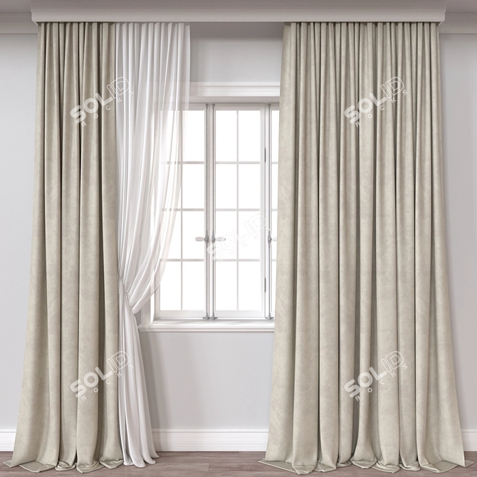 High-Quality Curtain Model for Renderings 3D model image 1