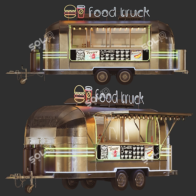  Airstream Food Truck 3D model image 1