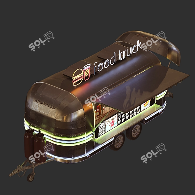  Airstream Food Truck 3D model image 3