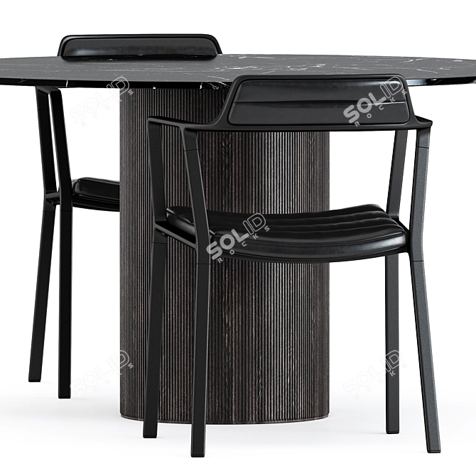 Modern Scandinavian Vipp Chair Set 3D model image 3