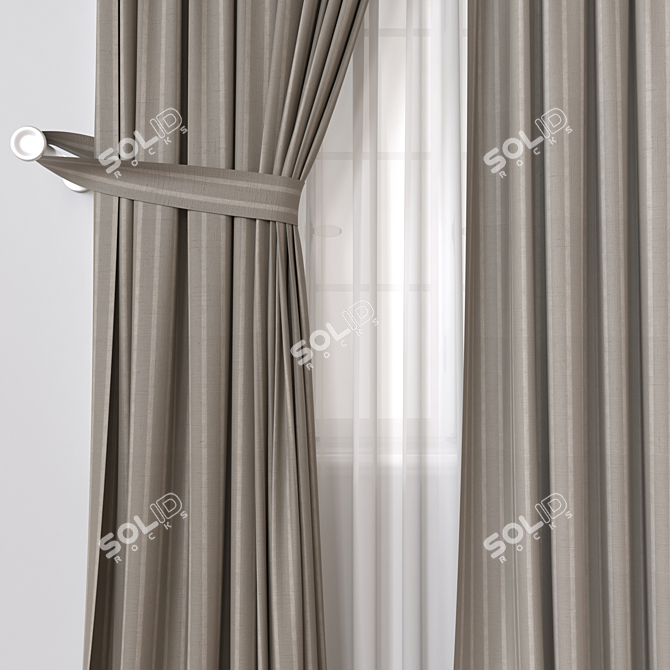 Modern Curtain Design 3D Model 3D model image 2