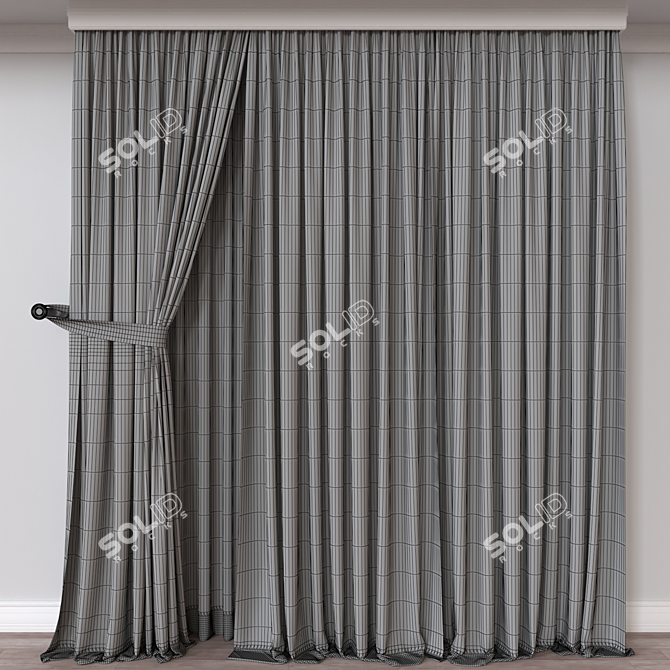 Modern Curtain Design 3D Model 3D model image 4