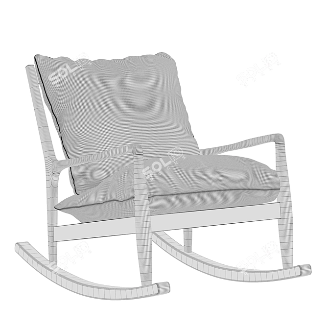 Dilma Linen Rocking Armchair 3D model image 4