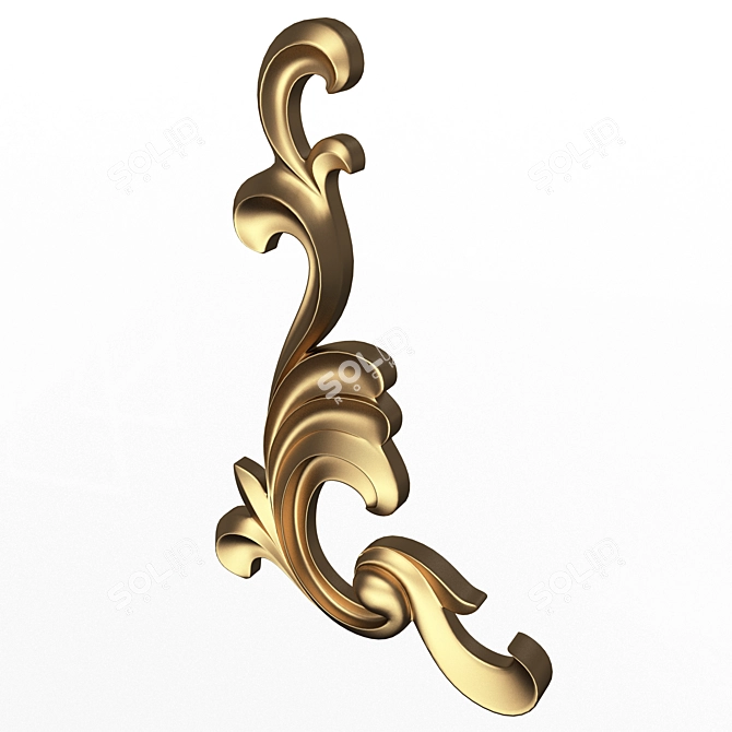 Ornate Plaster Molding Decor 012 3D model image 2