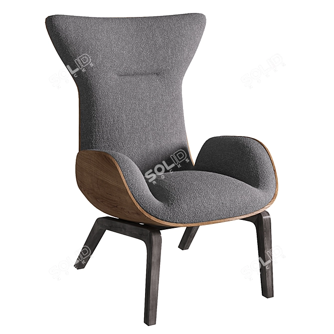  Designer Italian Lounge Armchair 3D model image 1