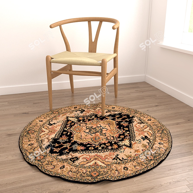 Set of 6 Round Carpets 3D model image 2