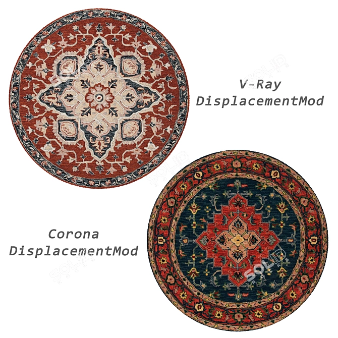 Set of 6 Round Carpets 3D model image 3