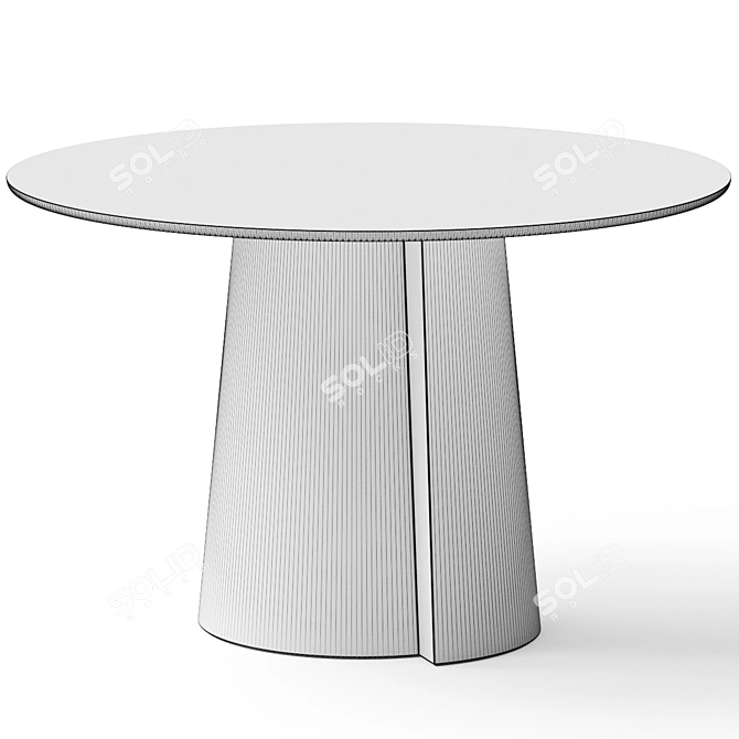 Modern Round Dining Table Rendered 3D model image 3