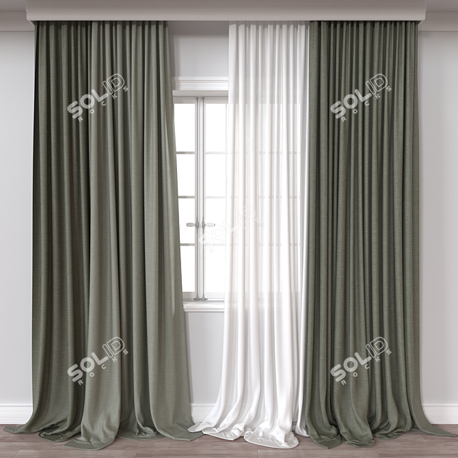 3D Curtain Model Render Export 3D model image 1