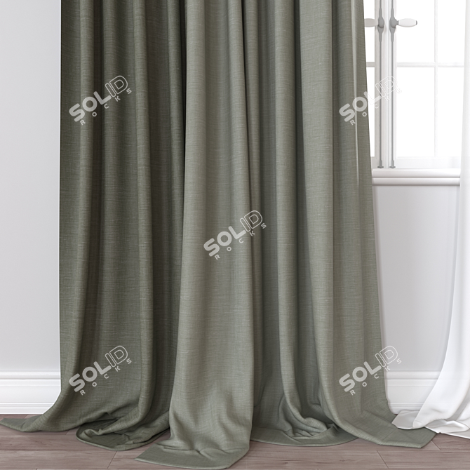 3D Curtain Model Render Export 3D model image 3