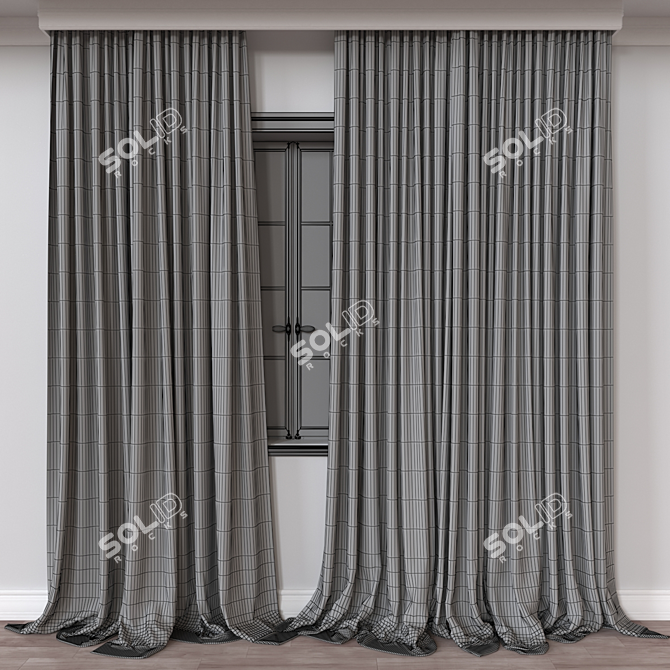 3D Curtain Model Render Export 3D model image 4